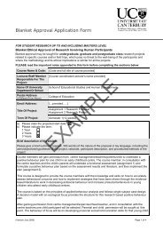 Example Blanket Application Form - University of Canterbury