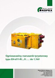 Dane techniczne - Kopex Electric Systems