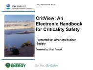 CritView: An Electronic Handbook for Criticality Safety - Nuclear ...