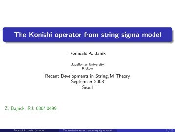 The Konishi operator from string sigma model - KIAS