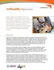 mHealth:Afghanistan - World Vision International