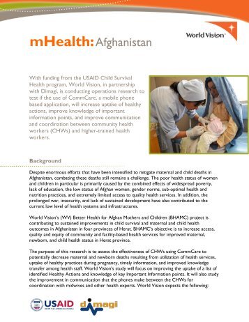 mHealth:Afghanistan - World Vision International