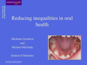 Reducing inequalities in oral health