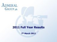 Key Objectives for 2011 Full Year Results - the Admiral Group plc