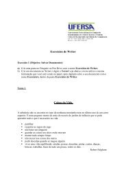 Exercícios de Writer Coisas da Vida - Ufersa