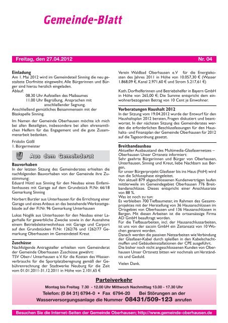 Gemeindeblatt Nr 04 12 Indd Oberhausen
