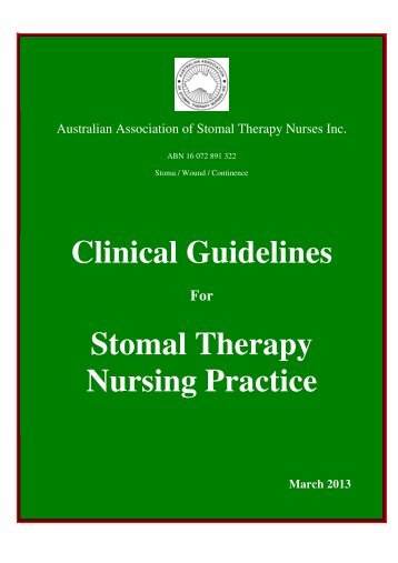 Clinical Guidelines Stomal Therapy Nursing Practice - Australian ...