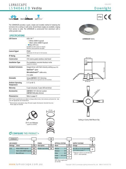 Downlight LS9404LED Vedita - Lumascape