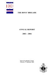 THE BOYS' BRIGADE ANNUAL REPORT 2003 â 2004