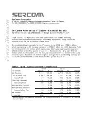 Press Release - Sercomm Corporation