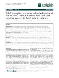 Dutch translation and cross-cultural adaptation of the PROMIS ...
