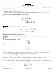 Calculus I Notes on Related Rates.