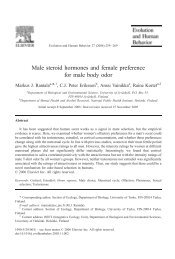 Male steroid hormones and female preference for male body odor