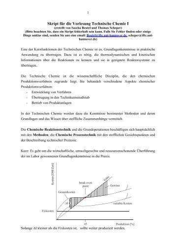 Skript fÃ¼r die Vorlesung Technische Chemie I - TCI @ Uni-Hannover ...