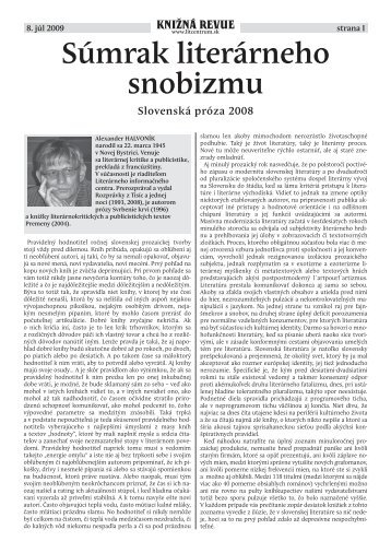 2009 / hodnotenie roka 2008 (PDF-formÃ¡t, 360kB) - LiterÃ¡rne ...