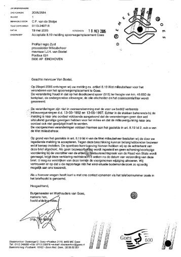 Goes - 8.19-melding sanering tankplaat 2005 - ProRail
