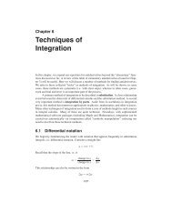 Chapter 6. Techniques of Integration - Ugrad.math.ubc.ca