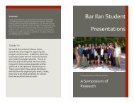 Bar Ilan Student Presentations