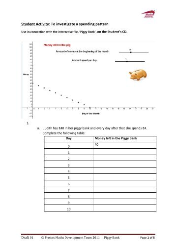 Student Activity Piggy Bank - Project Maths