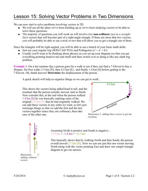 Lesson 15: Solving Vector Problems in 2 Dimensions