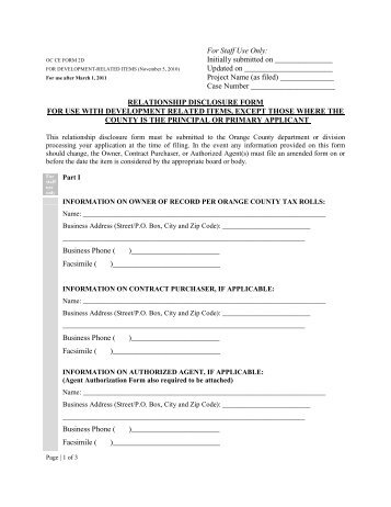 Relationship Disclosure Form - OrangeCountyFl.net