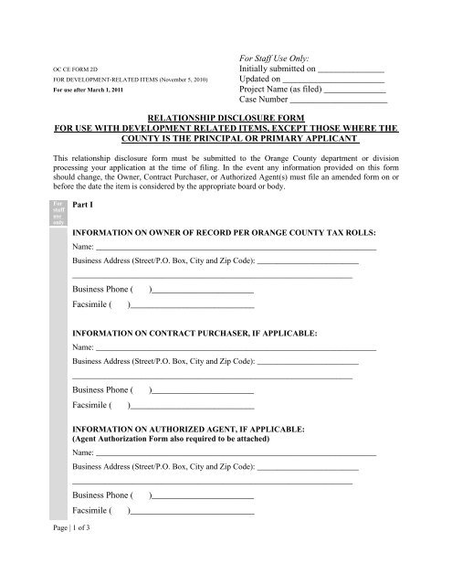 Relationship Disclosure Form - OrangeCountyFl.net