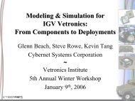 Modeling & Simulation for IGV Vetronics: From Components to ...