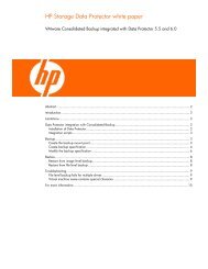 HP Storage Data Protector white paper - VMware Communities