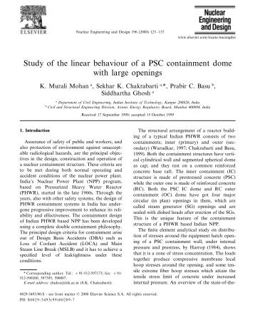 Study of the linear behaviour of a PSC containment dome with large ...