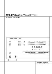 AVR 4550Audio-/Video-Receiver - Aerne Menu