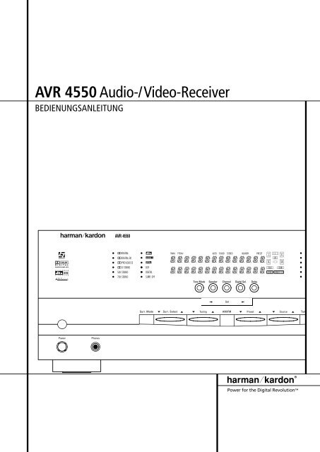 AVR 4550Audio-/Video-Receiver - Aerne Menu