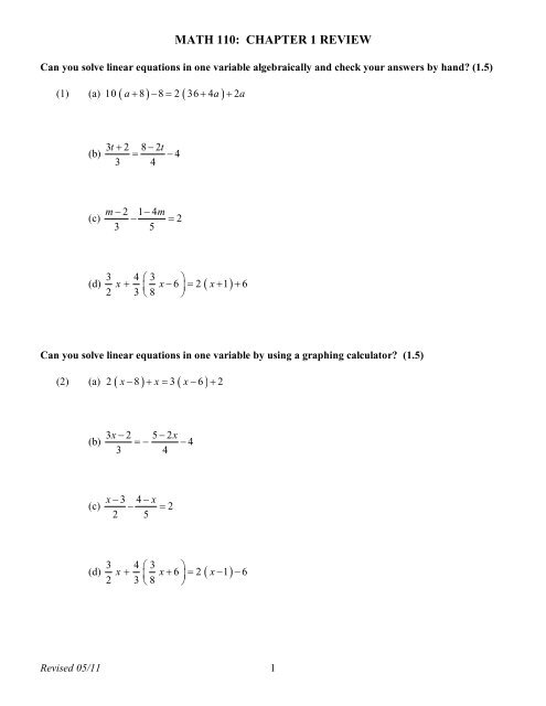 MATH 110 Chapter 1 Review 05-11 - The Learning Lab at HFCC