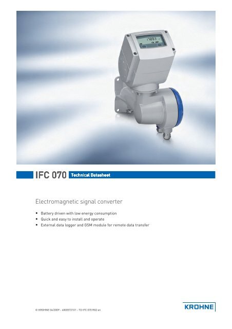 IFC 070 Technical Datasheet