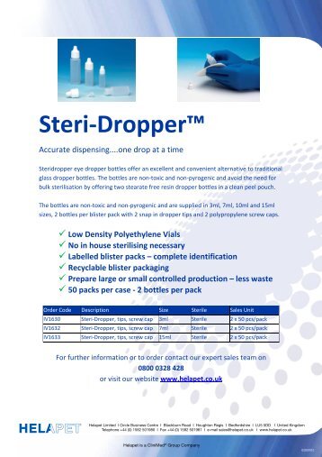 Steri-Dropper™ - Helapet