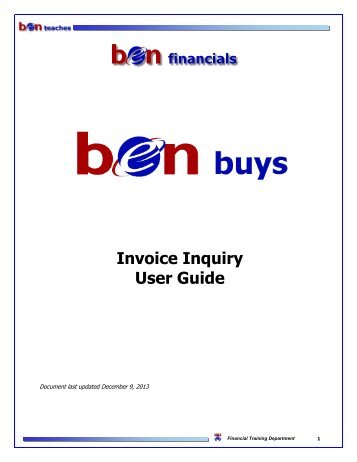 Invoice Inquiry User Guide - Office of the Vice President for Finance ...