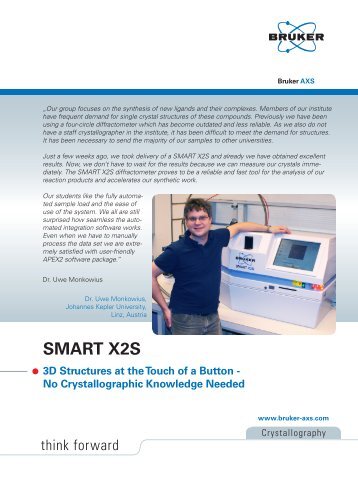 Read complete testimonial on SMART X2S by Dr. Monkowius - Bruker