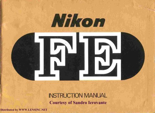 Nikon FE Instruction Manual