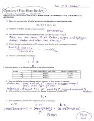 Final Exam Review Worksheet