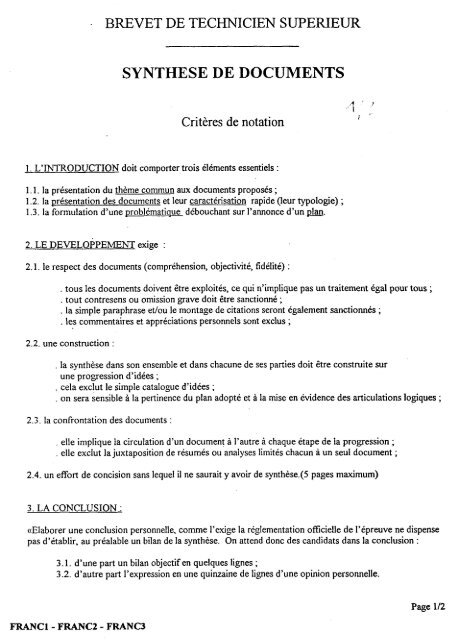Synthese De Documents Bts Tourisme