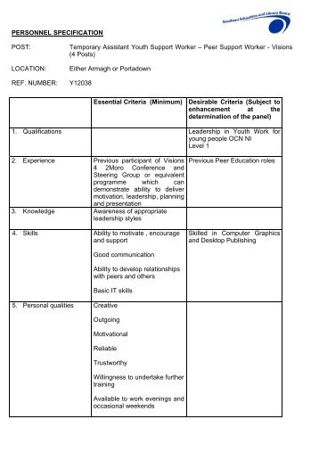 job description and specification