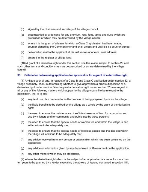 The Village Land Act R.E. 2002