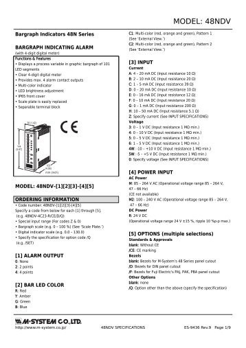 MODEL: 48NDV - M-System