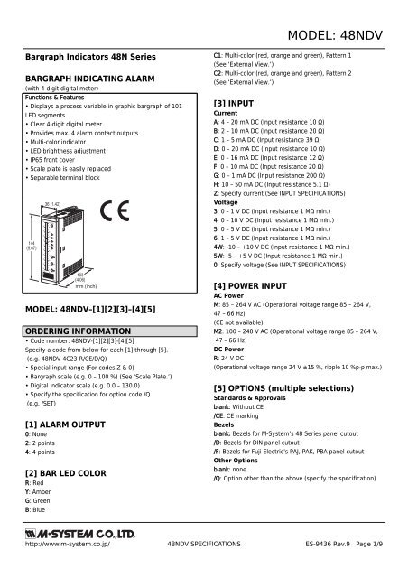 MODEL: 48NDV - M-System