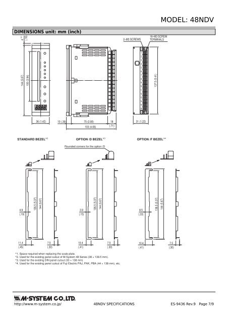 MODEL: 48NDV - M-System