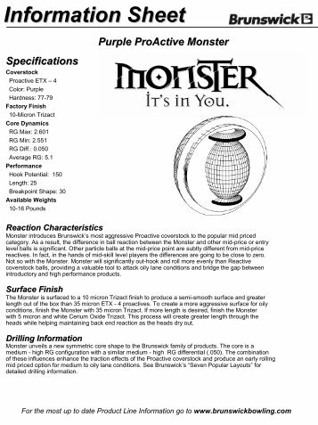 Monster â Purple ProActive - Brunswick Bowling