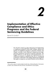Implementation of Effective Compliance and Ethics Programs and ...
