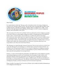 Convening of Indigenous Peoples for the Healing of Mother Earth ...