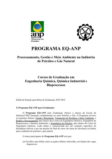 Programa EQ-ANP - Escola de QuÃ­mica / UFRJ