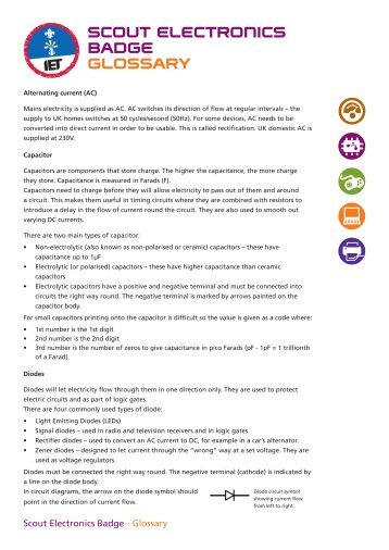 SCOUT ELECTRONICS BADGE GLOSSARY