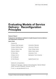 Evaluating Models of Service Delivery: Reconfiguration ... - NETSCC